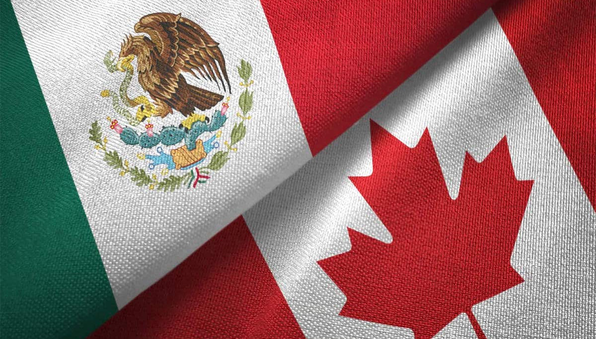 Mexico and Canada flags